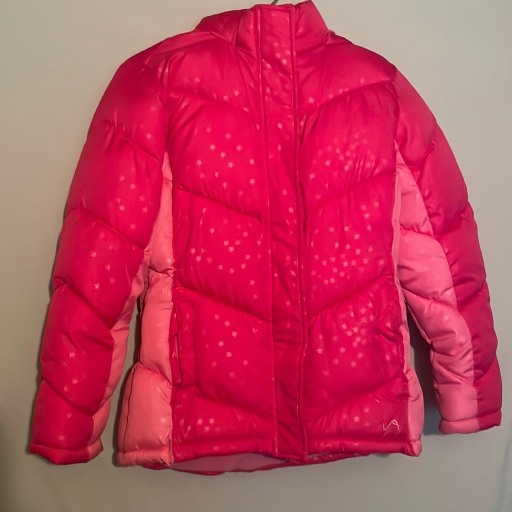 Hot pink with stars puffer jacket